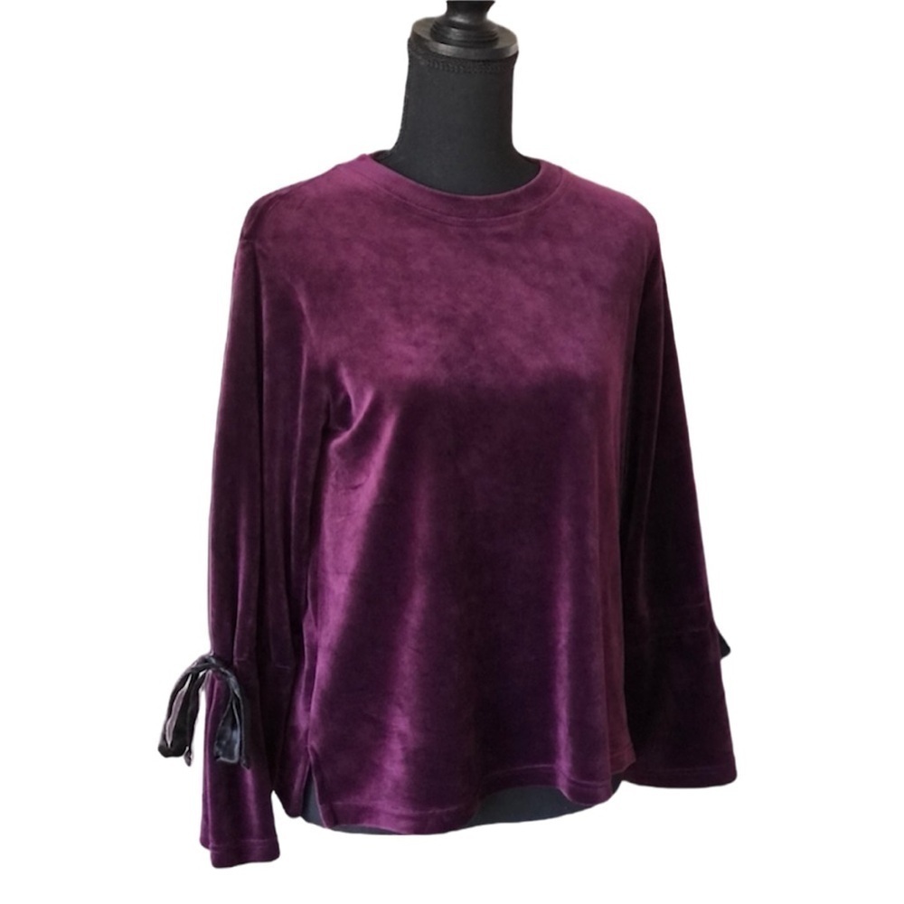 Philosophy Deep Purple Velour Box Long Bell Pirate Sleeve Black Ribbon XS